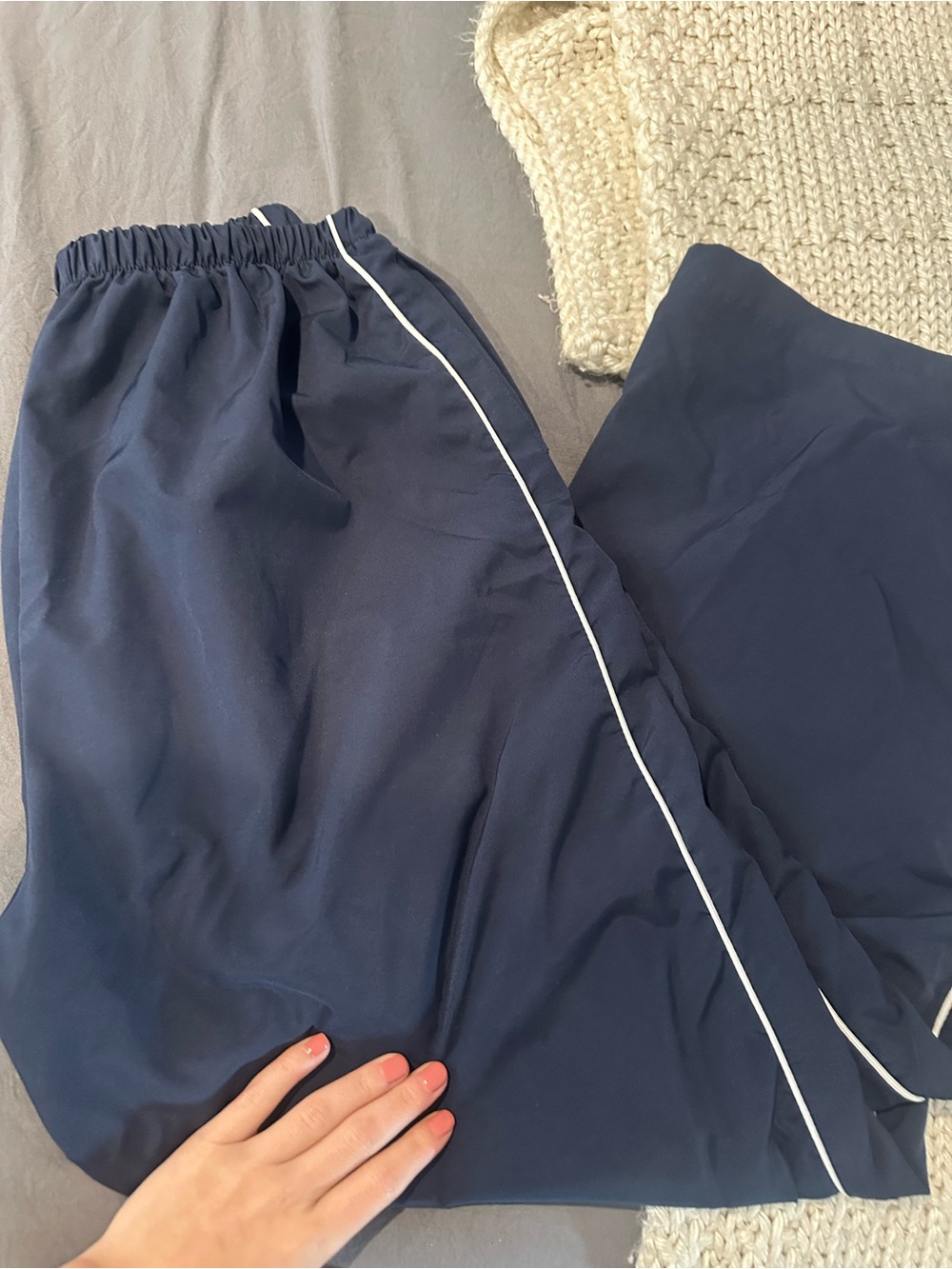 Athletic windbreaker pants in Blue Size Small